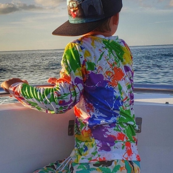 Kids UV Protection SPF 40 Swim Shirt Rashguard‎ Long sleeve loose fit NWT Sz XL - Picture 3 of 6